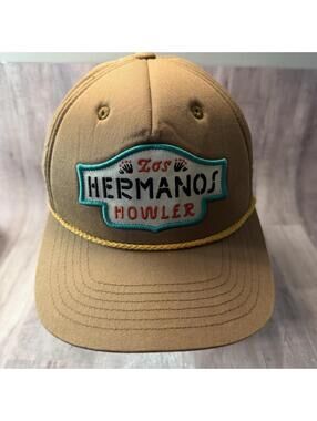 Howler Brothers Los Hermanos Tan Hat Rope Snapback Cap Howler Bros
